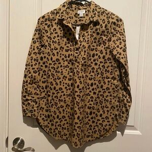 NWT J.Crew Leopard Print Button-Up Shirt